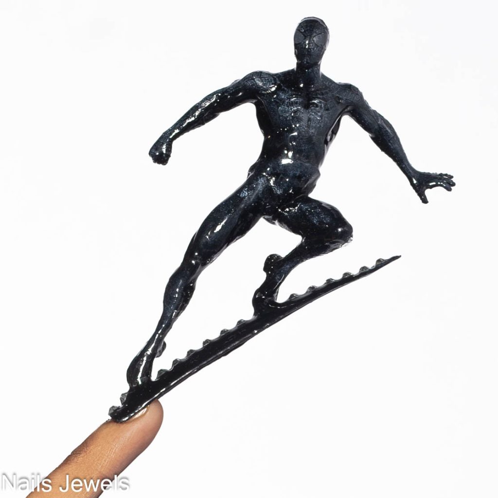 Symbiote Spider-Man Nail Art Sculpture